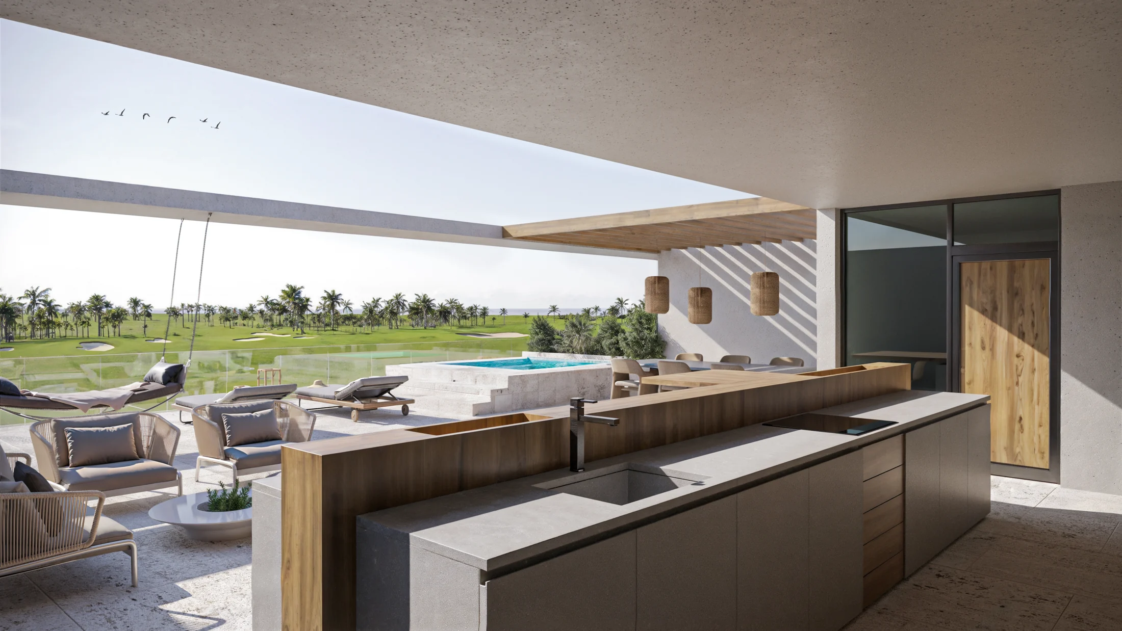 Open-air living on the terrace